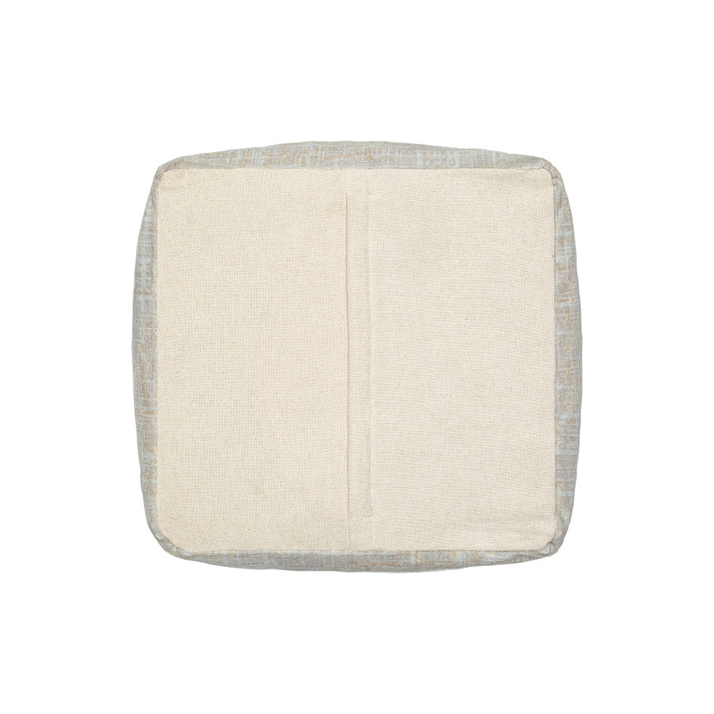 18" Beige Polyester Blend Ottoman