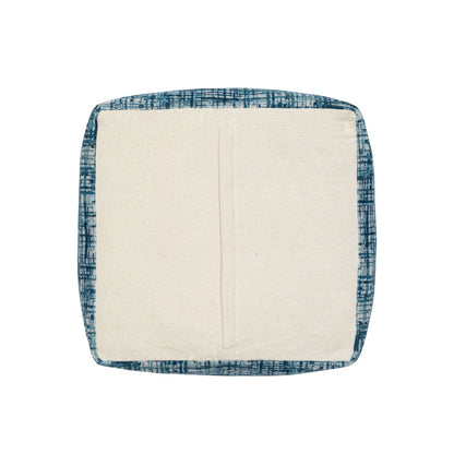 18" Beige Polyester Blend Ottoman