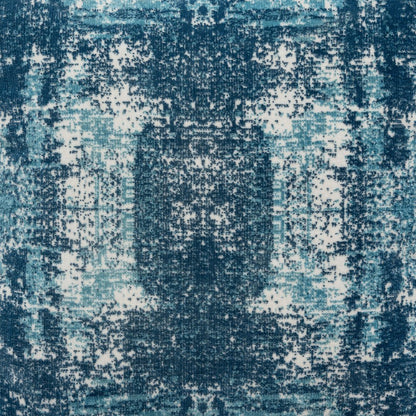 18" Blue Abstract Pouf Ottoman