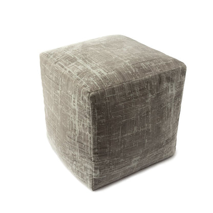 18" Gray Geometric Pouf Ottoman