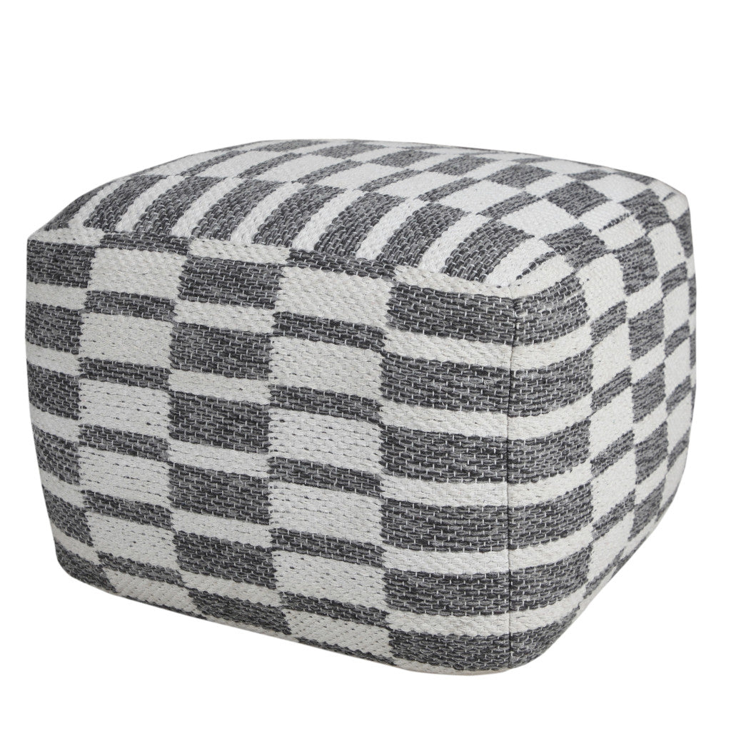 18" Gray 100% Cotton Ottoman