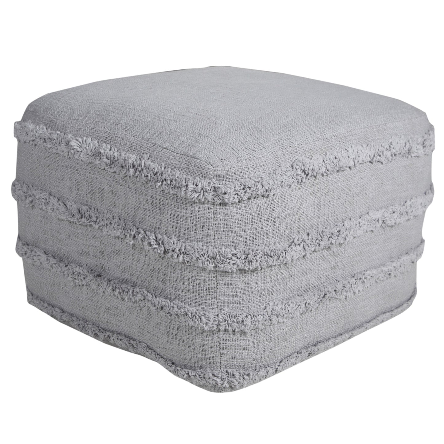 18" Blue 100% Cotton Ottoman