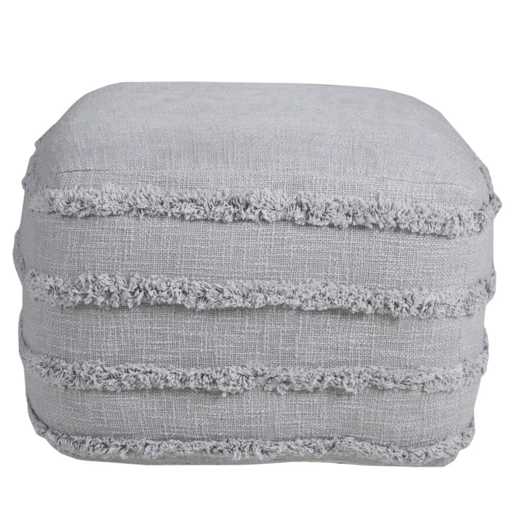 18" Blue 100% Cotton Ottoman