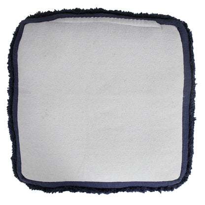 18" Blue 100% Cotton Ottoman