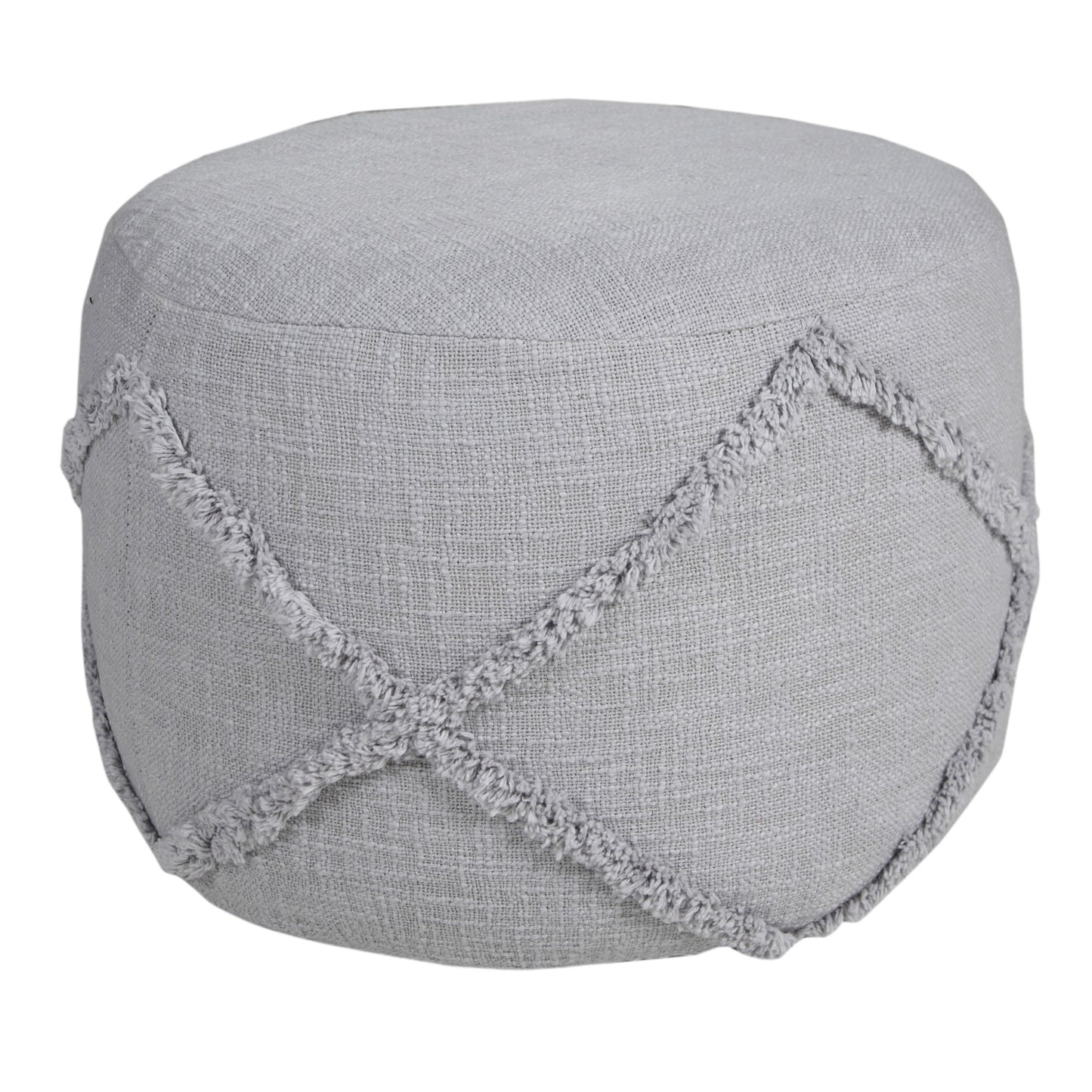 18" Gray 100% Cotton Ottoman