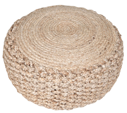 20" Tan Jute Ottoman