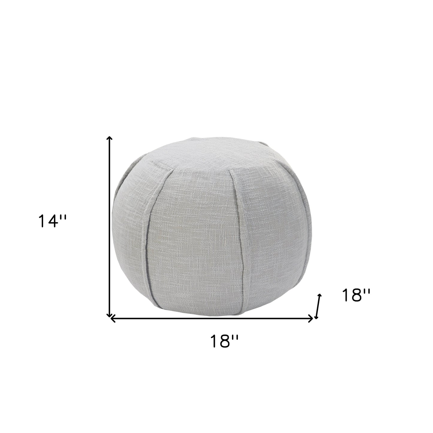 18" Gray 100% Cotton Ottoman