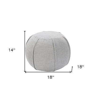 18" Gray Cotton Round Patchwork Pouf Ottoman