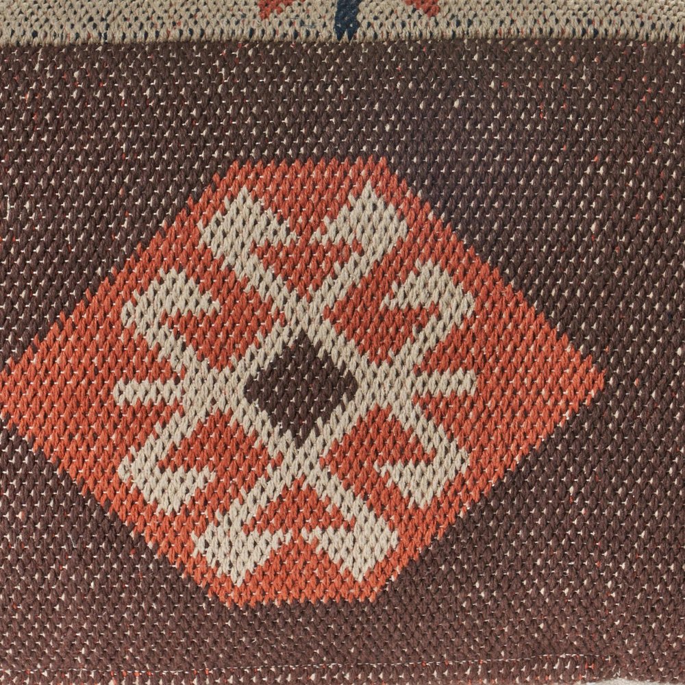 18" Brown Tribal Pouf Ottoman