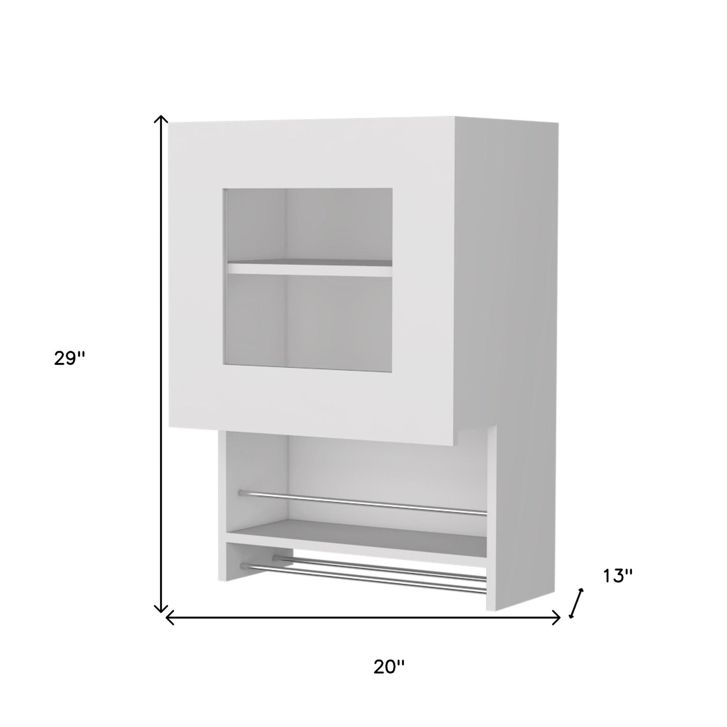 20" White Accent Cabinet With Two Shelves