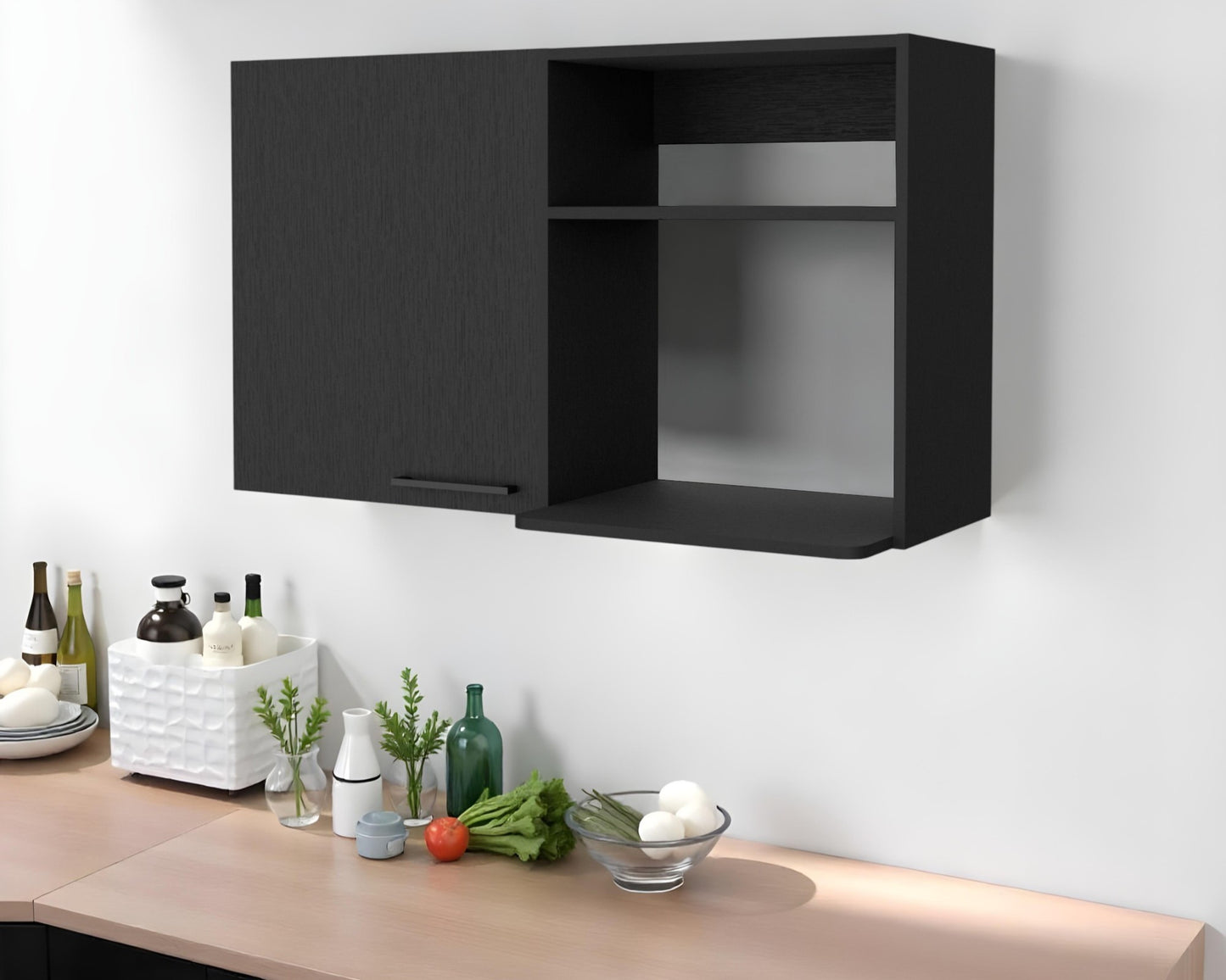 39" Black Accent Cabinet With Two Shelves