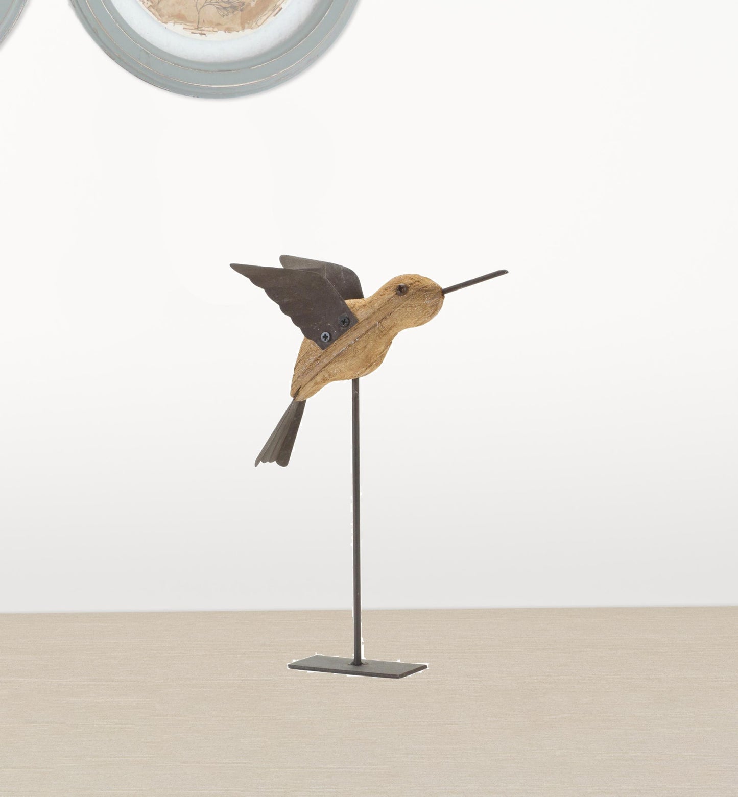 Set Of Two 8" Natural Bird Bird Figurine