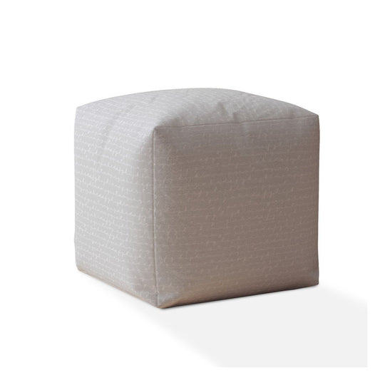 17" Gray Cotton Pouf Ottoman