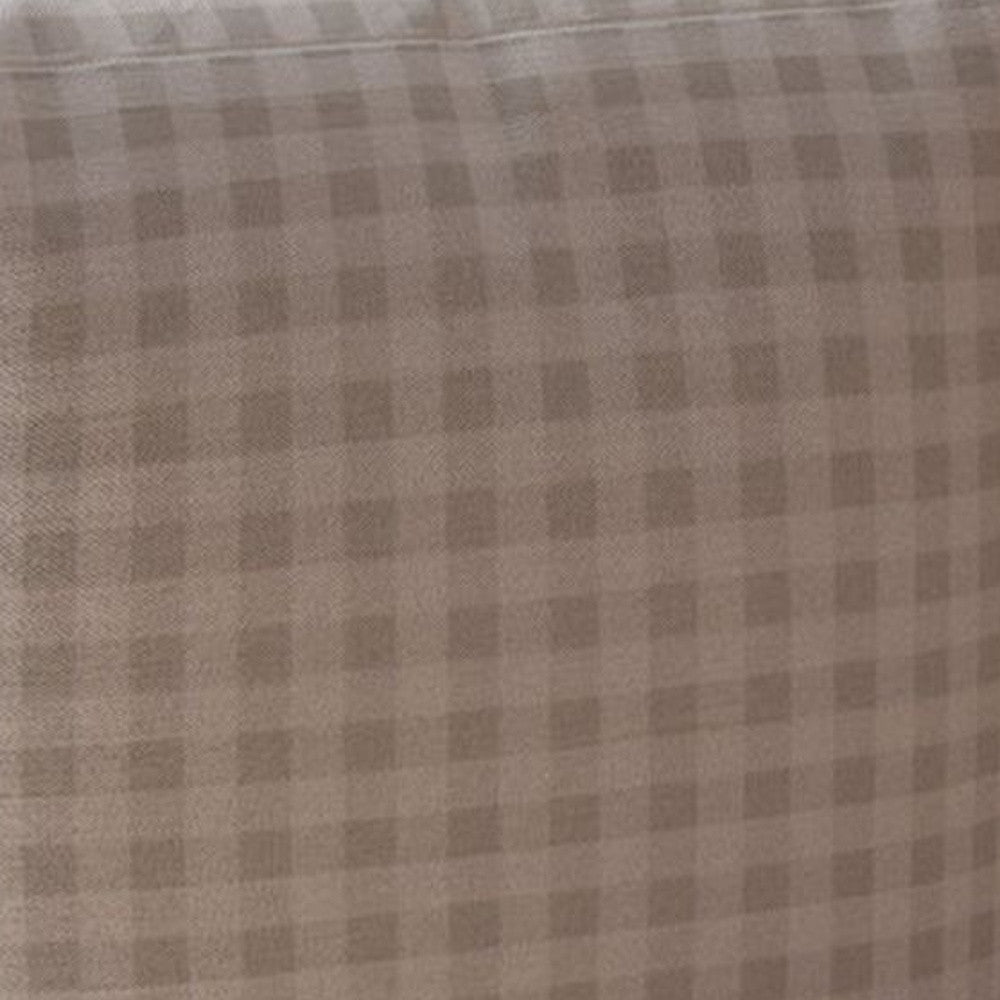 17" Gray Cotton Gingham Pouf Cover