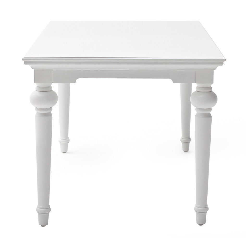 71" White Solid Wood Dining Table