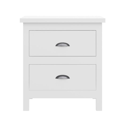 22" Solid Wood Two Drawer Nightstand