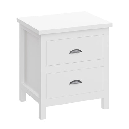 22" Solid Wood Two Drawer Nightstand