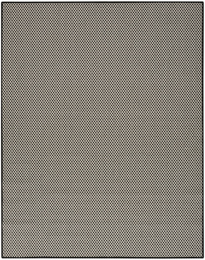 Beige diamond-pattern rug with a dark border; size 9' x 12'.