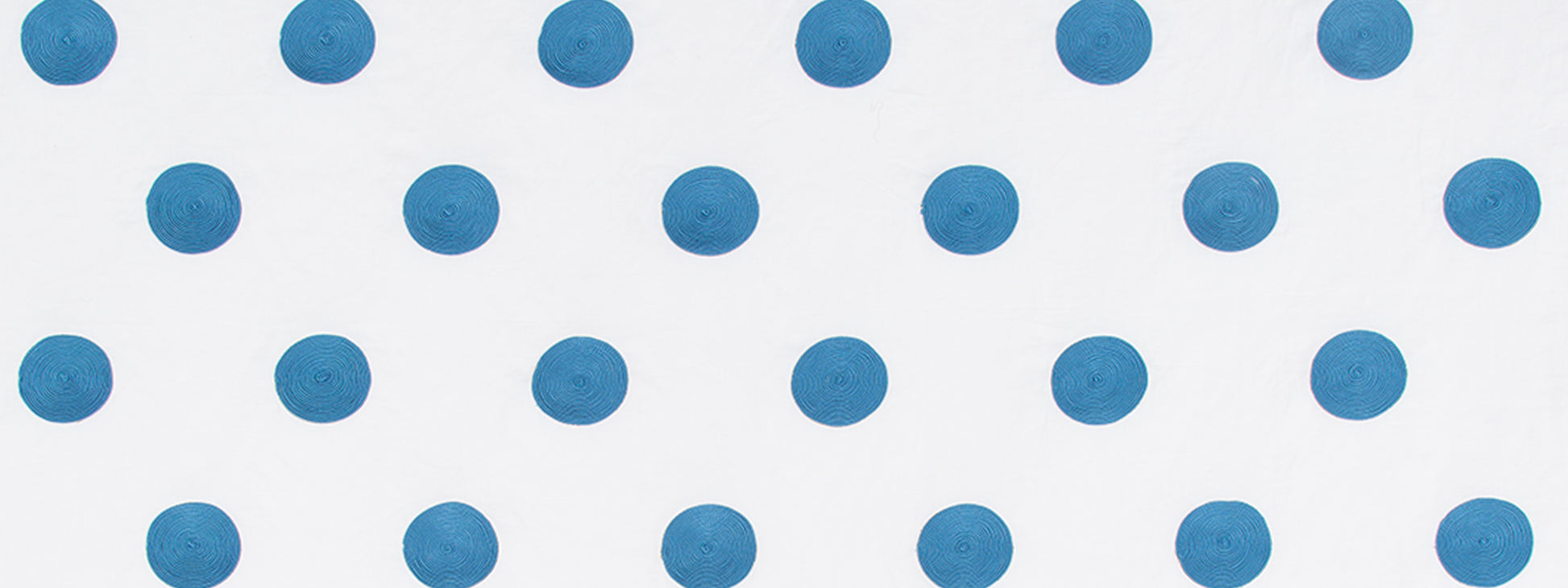 Blue spiral motif on a white background.