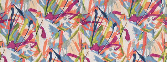 Robert Allen Festivo Print | Tomato  Upholstery     - 519866