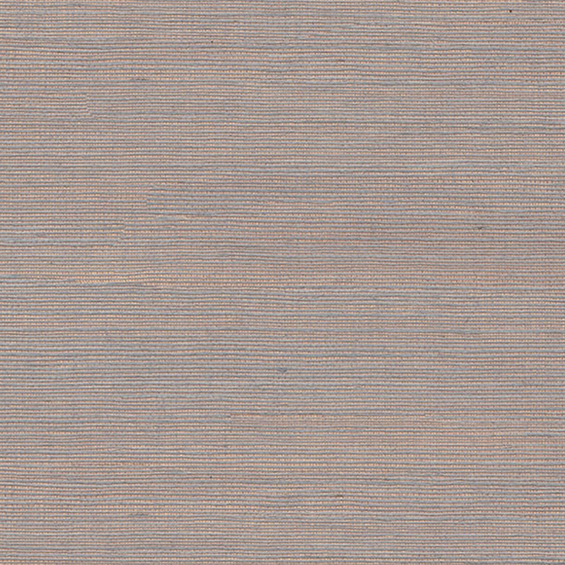 Taupe-beige grasscloth wallpaper swatch with subtle grey stripes.