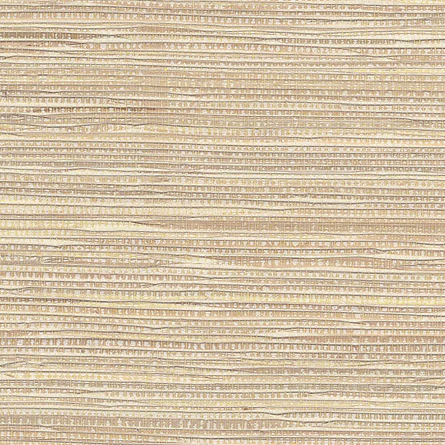 Beige grasscloth wallpaper with a natural fiber woven texture and horizontal ribbed stripes; rustic wall covering.