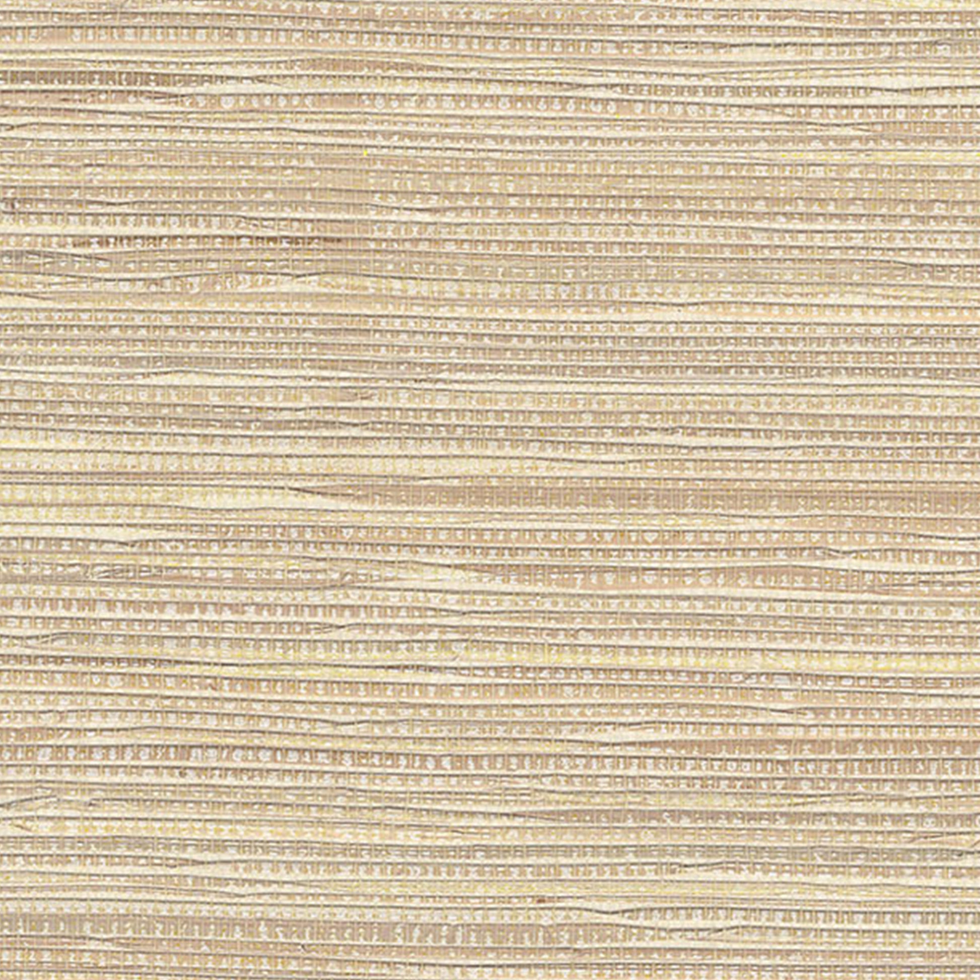 Beige grasscloth wallpaper with a natural fiber woven texture and horizontal ribbed stripes; rustic wall covering.