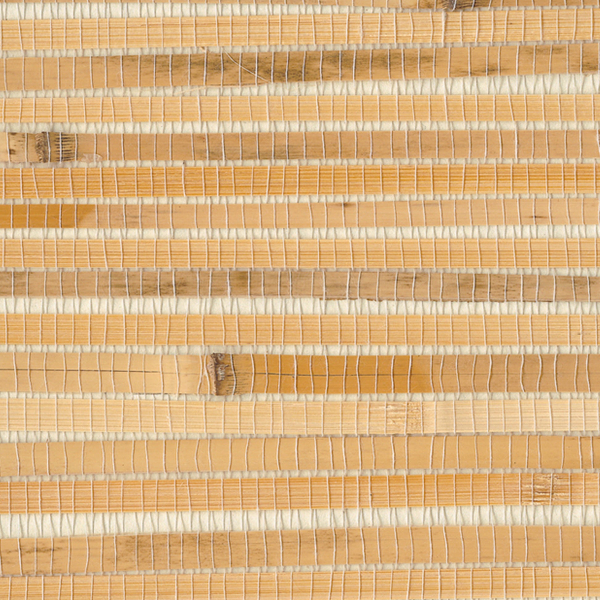 Yellow and gold grasscloth wallpaper with a textured woven surface.