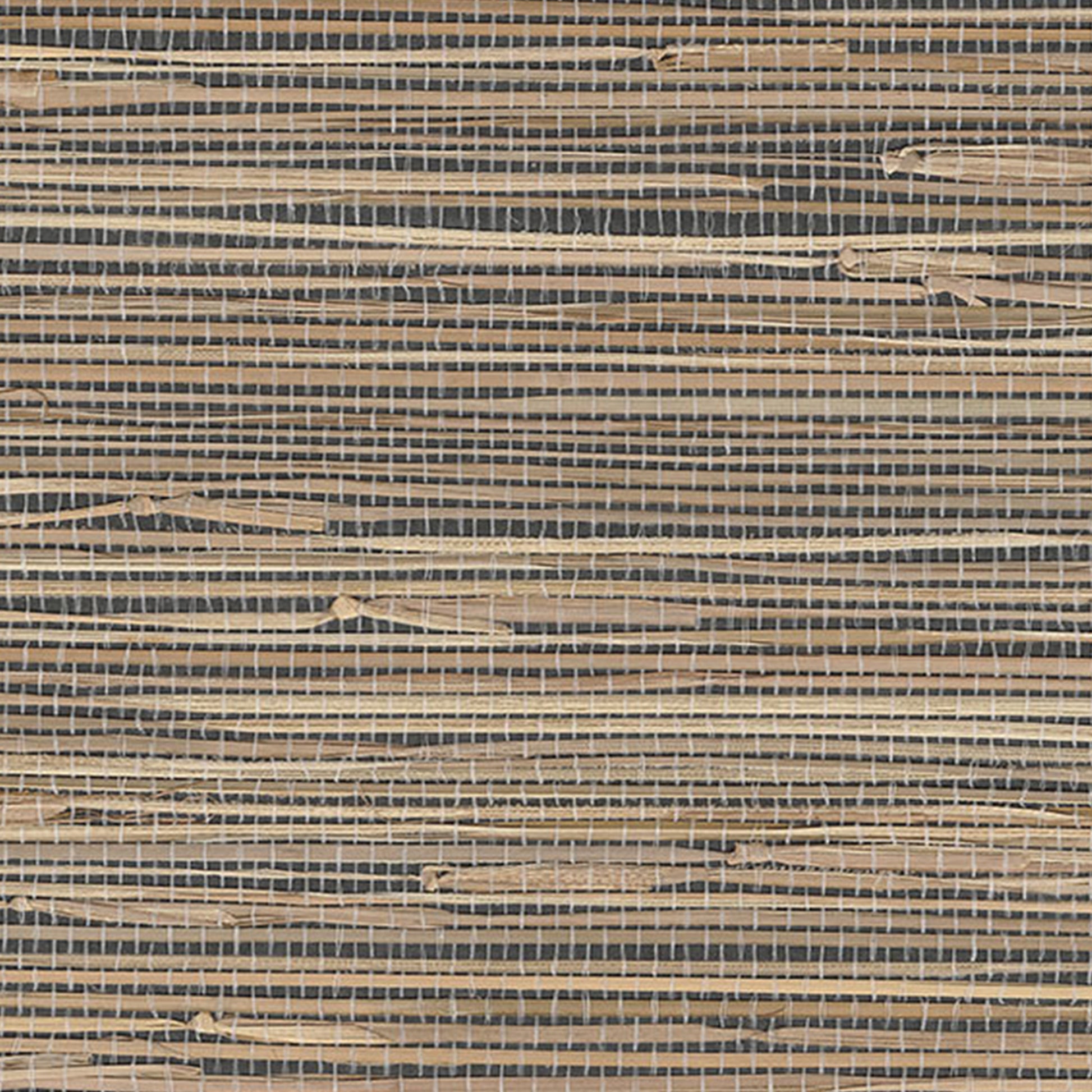 Natural woven grasscloth texture in tan and brown tones; wallpaper