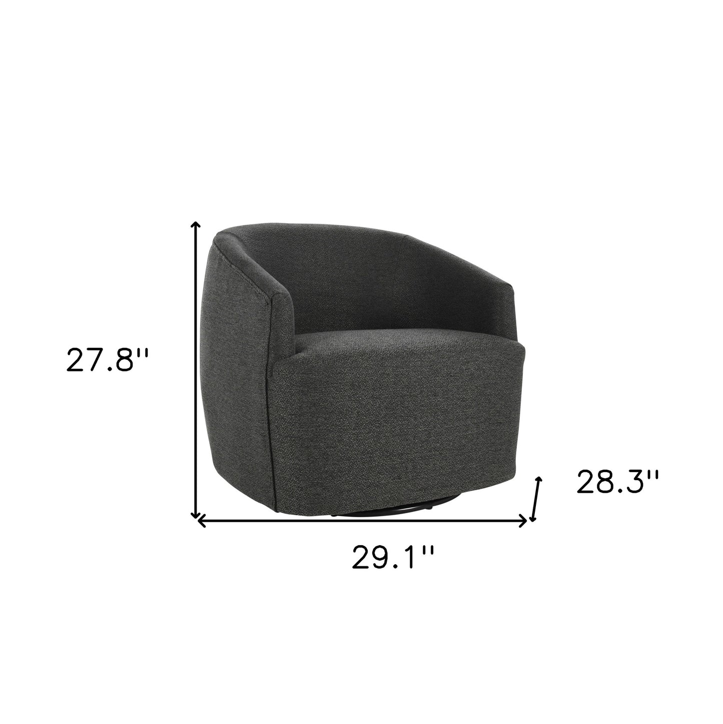29" Gray Polyester Swivel Side Chair