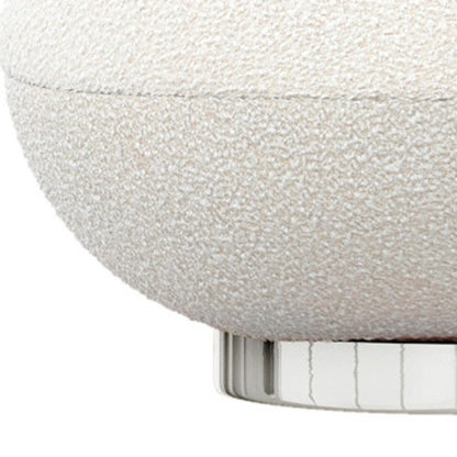 30" White and Silver Boucle Slipper Chair