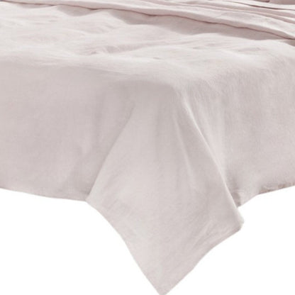 Four Piece Light Pink Linen Twin Sheet Set