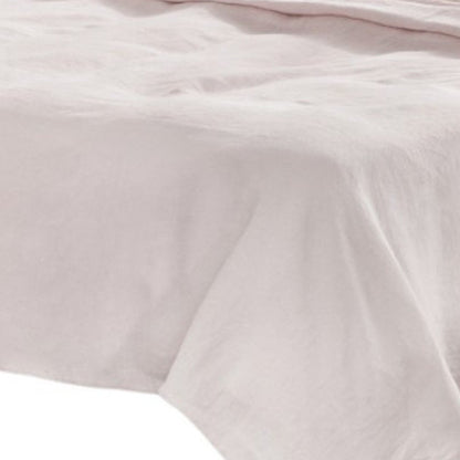 Four Piece Light Pink Linen Sheet Set