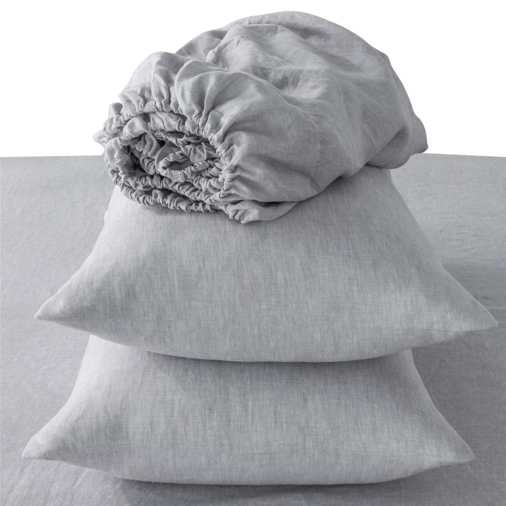 Four Piece Light Pink Linen Sheet Set