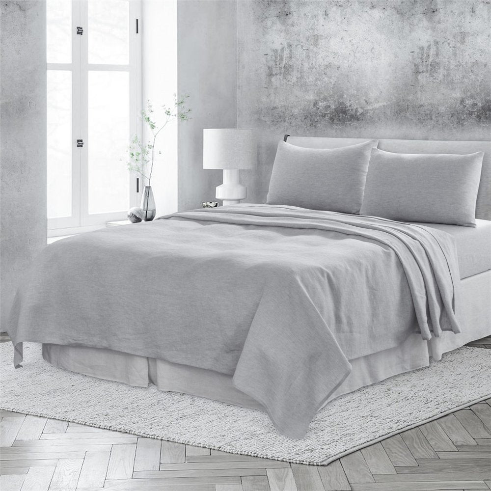 Four Piece Light Pink Linen Twin Sheet Set