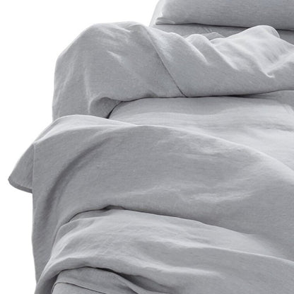 Four Piece Blue Linen Queen Sheet Set
