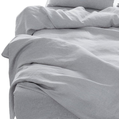 Four Piece Blue Linen Queen Sheet Set