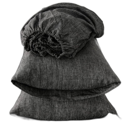 Four Piece Onyx Linen Sheet Set