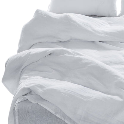 Four Piece White Linen Queen Sheet Set