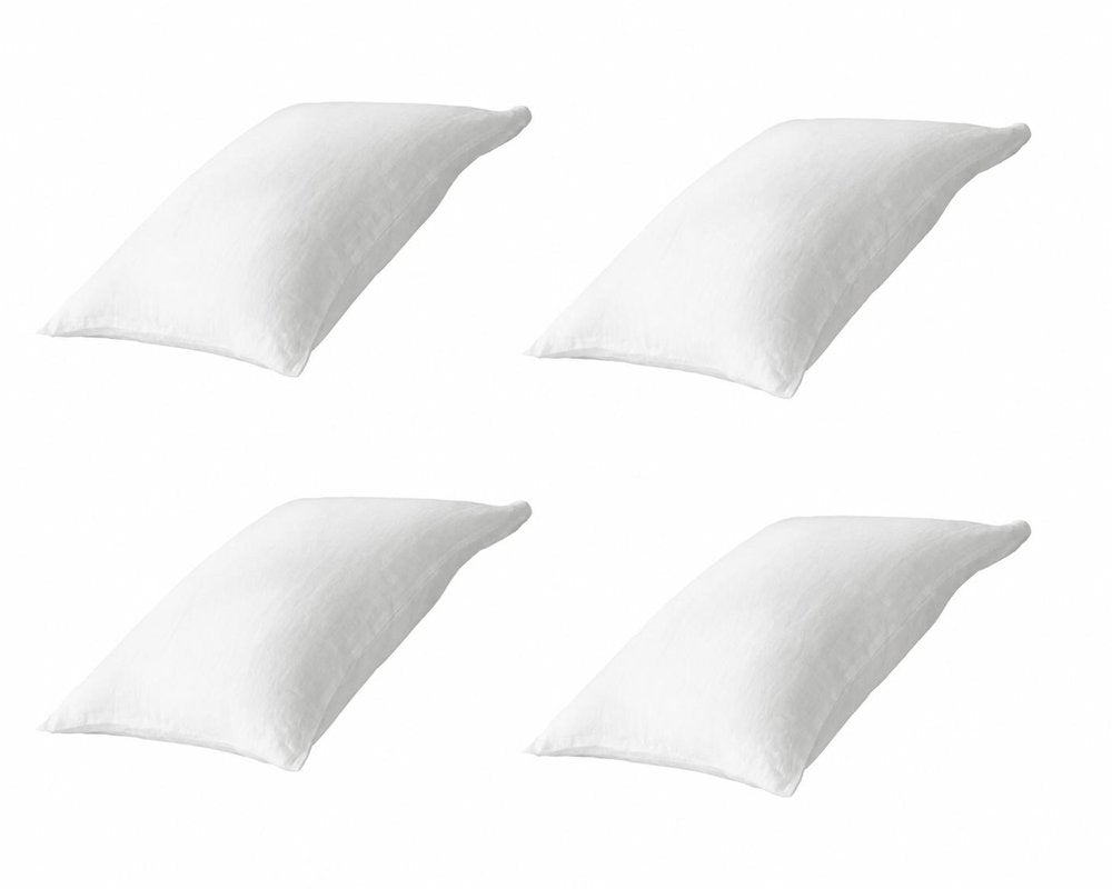 Four Piece White Linen Queen Sheet Set