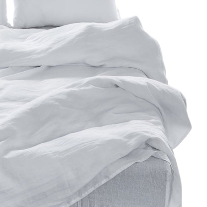 Four Piece White Linen Queen Sheet Set