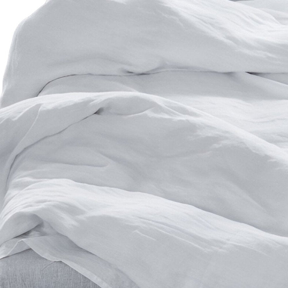 Four Piece White Linen King Sheet Set