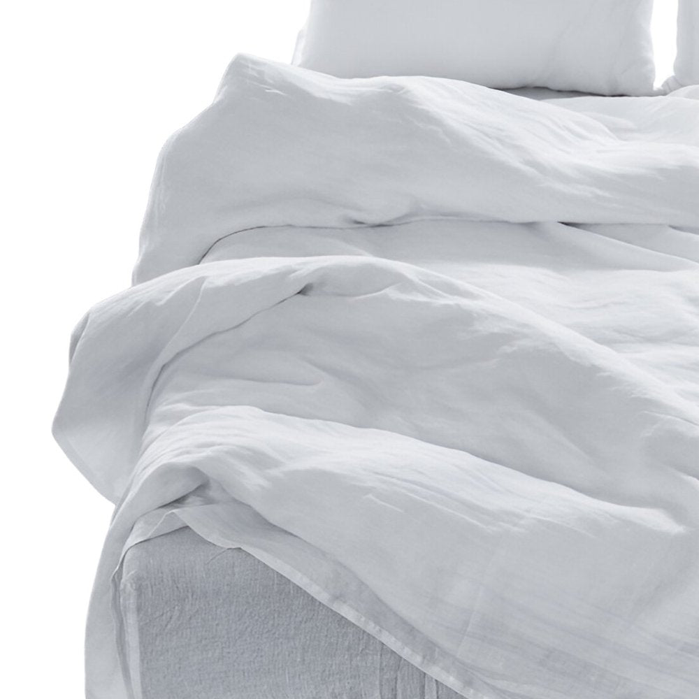 Four Piece White Linen King Sheet Set