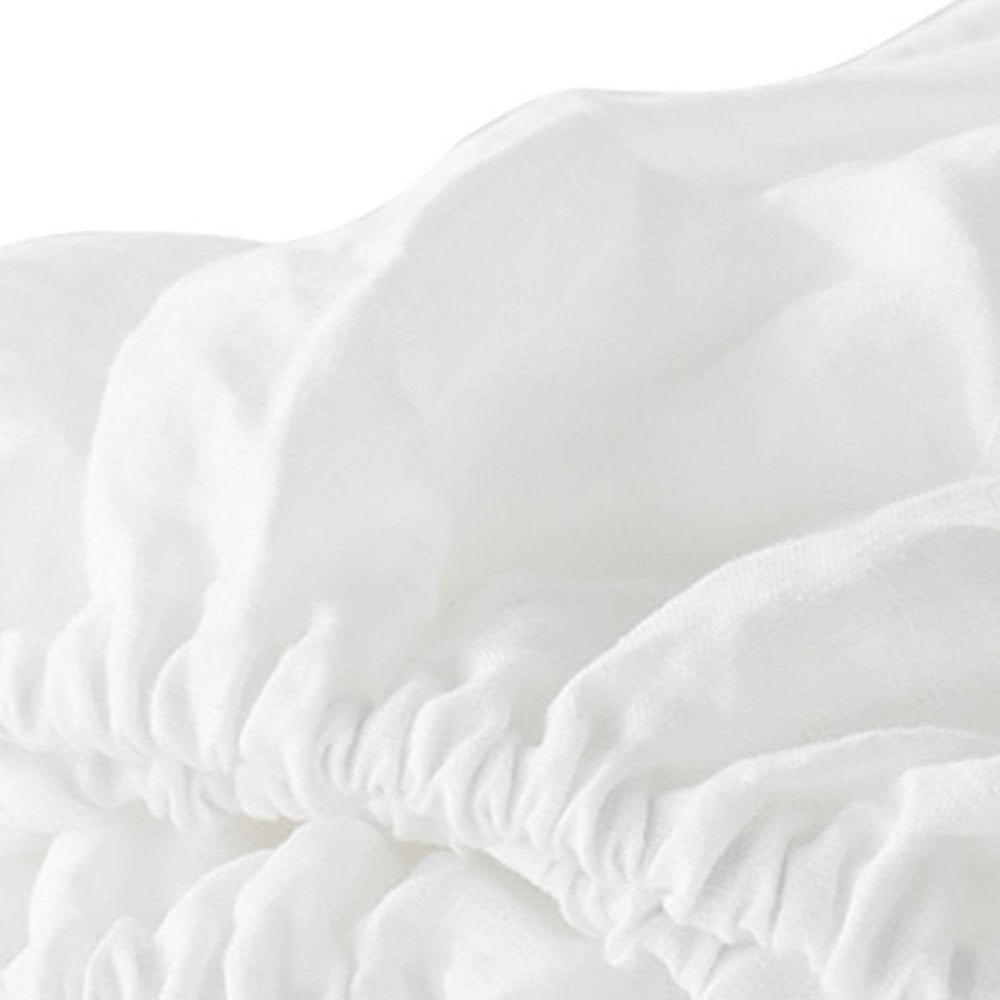 Four Piece White Linen Queen Sheet Set