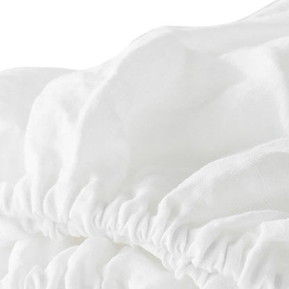 Four Piece White Linen Queen Sheet Set