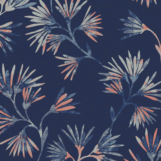 JF Fabrics -Wallpaper 52087 69 Wallpaper Blue  Non-Woven - 8106669 W8611