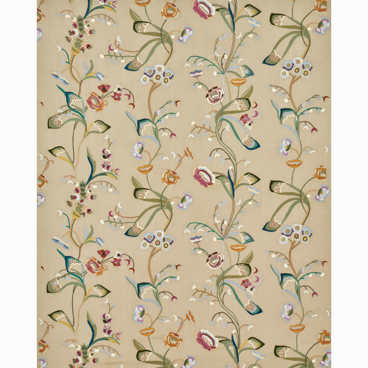 SCHUMACHER  PERENNIAL FAVORITES Vanessa Embroidery EMBROIDERIES EMBROIDERIES CHAMOIS/MULTI   - 52090