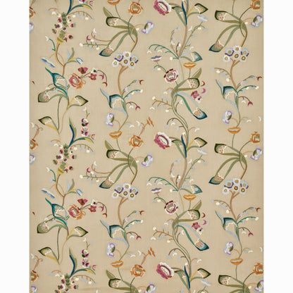 SCHUMACHER  PERENNIAL FAVORITES Vanessa Embroidery EMBROIDERIES EMBROIDERIES CHAMOIS/MULTI   - 52090