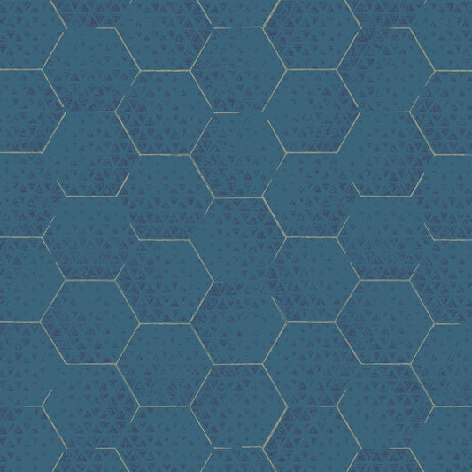 JF Fabrics -Wallpaper 52090 65 Wallpaper Blue  Non-Woven - 8106965 W8611