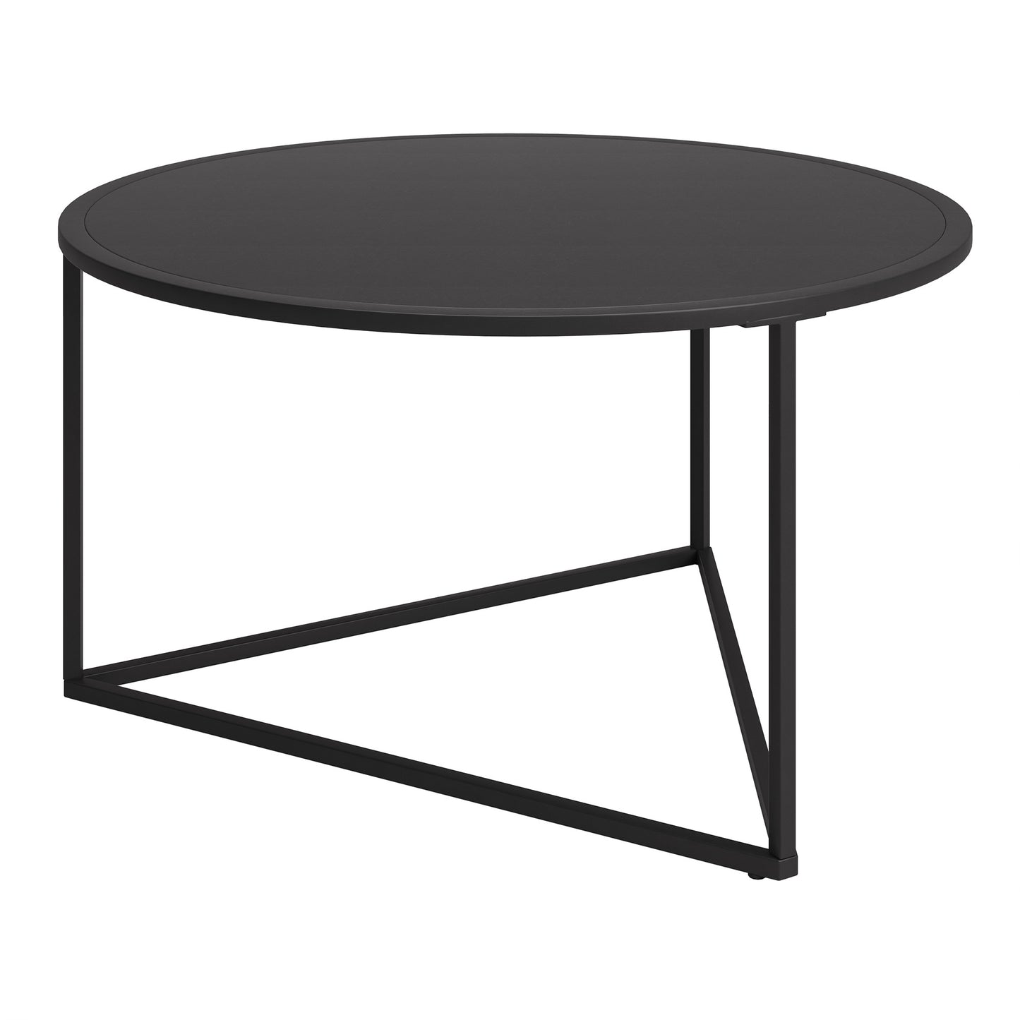 33" Black Steel Round Coffee Table